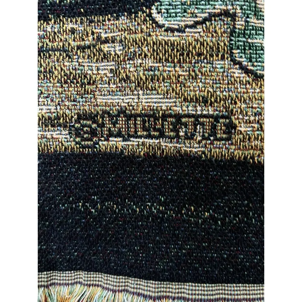 Deer Tapestry Blanket Millette Buck & Doe, Fringe cabin Lodge Decor 44 X 60